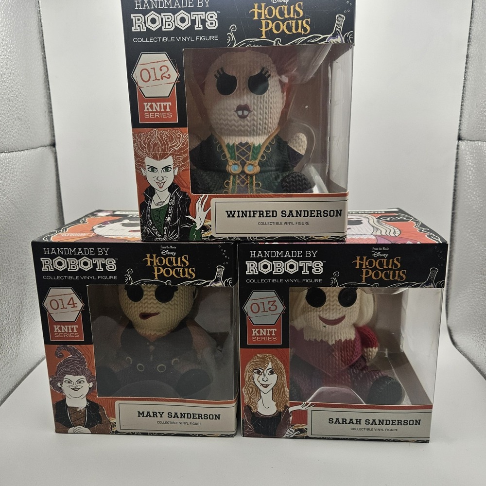 Hocus Pocus Set Of 3 Vinyl Figurines Winifred, Mary And Sarah Sanderson NIB Knit